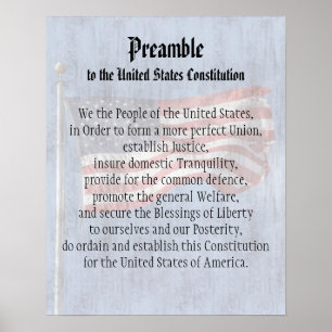 We the People, Preambule Amerikaanse Grondwet Klas Poster