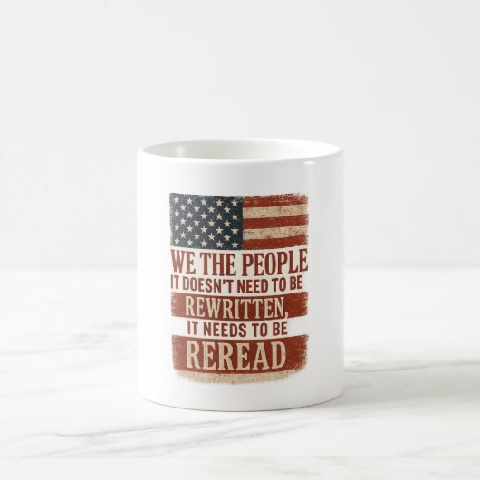 We the People Reread Flag Quote Koffiemok (Center)