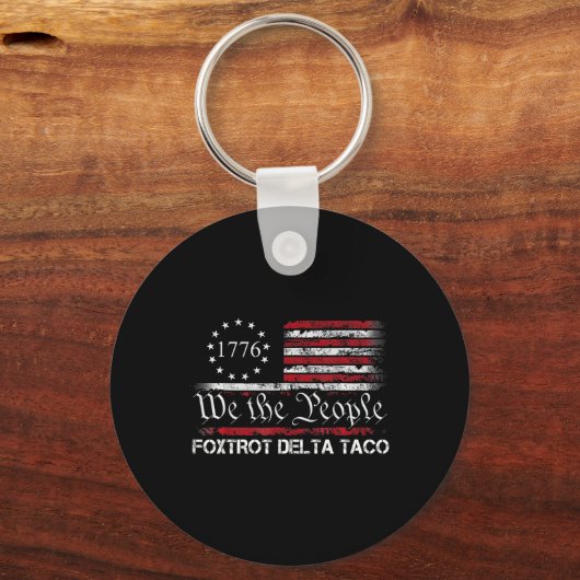 We The People Taco Foxtrot Delta Taco 1 Sleutelhanger (Voorkant)