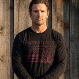 We The People USa Flag Black Shirt