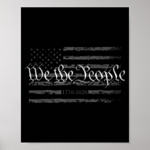 We The People Vlag Vintage USA 250 Jaar 4de Juli Poster