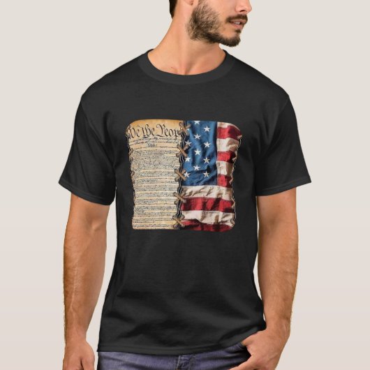 We The People with American Flag t shirt (Voorkant)