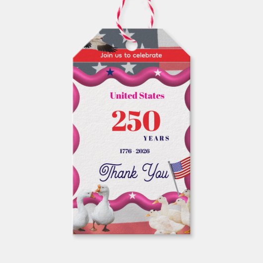 We The Silly Geese 250th Funny Celebration Cadeaulabel (Voorkant)