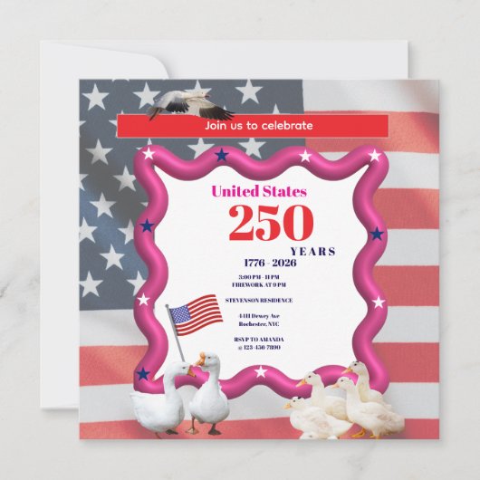 We The Silly Geese 250th Funny Celebration Kaart (Voorkant)