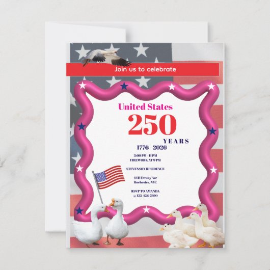 We The Silly Geese 250th Funny Celebration Kaart (Voorkant)