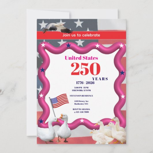 We The Silly Geese 250th Funny Celebration Kaart (Voorkant)