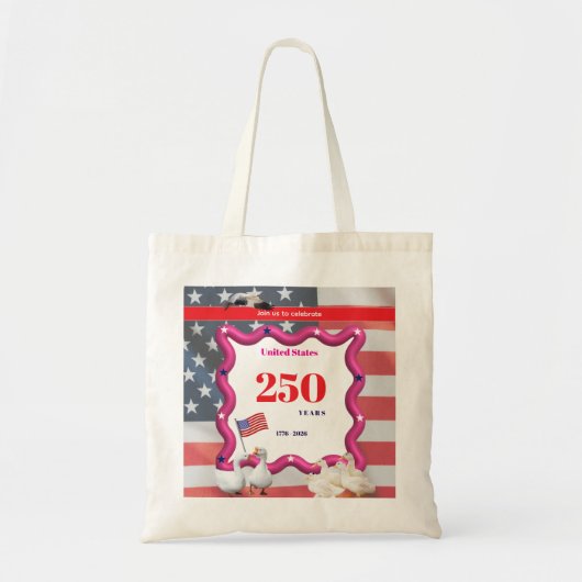 We The Silly Geese 250th Funny Celebration Tote Bag (Voorkant)