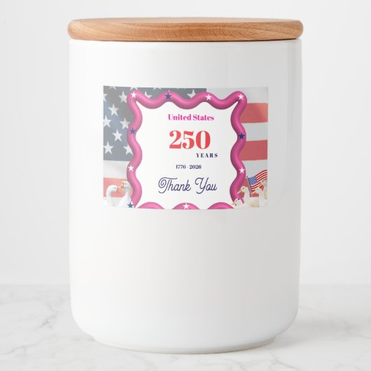 We The Silly Geese 250th Funny Celebration Voedselcontainer Etiket (Voorkant)