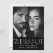 We Tie The Knot Unieke Typografie Foto QR-code Save The Date (Voorkant)