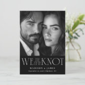We Tie The Knot Unieke Typografie Foto QR-code Save The Date (Staand voorkant)