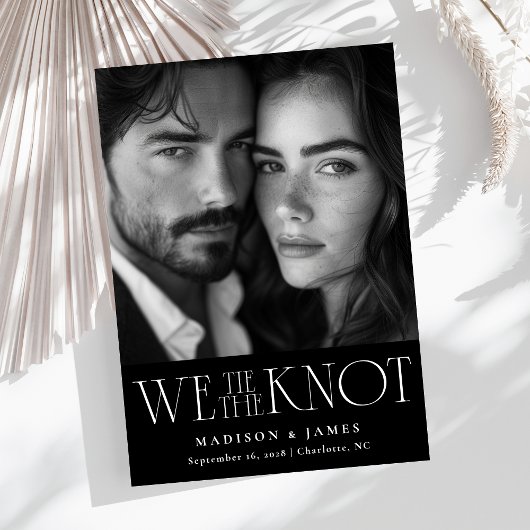 We Tie The Knot Unieke Typografie Foto QR-code Save The Date