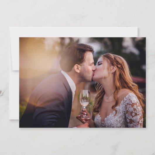 We Tied the Knot  2 Foto Bruiloftsreceptie Kaart (Achterkant)