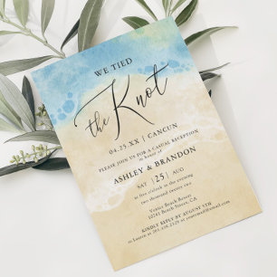We Tied The Knot Beach Bruiloft Kaart