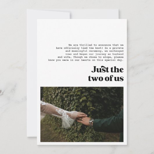 We Tied The Knot Bold Retro Huwelijksfoto Aankondiging (Achterkant)