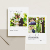 We Tied The Knot Calligrafie Zwart en Wit Foto Aankondiging
