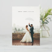 We Tied The Knot Calligrafie Zwart en Wit Foto Aankondiging (Staand voorkant)