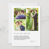 We Tied The Knot Calligrafie Zwart en Wit Foto Aankondiging (Achterkant)