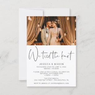 We Tied The Knot Eloped Wedding Announcement Kaart