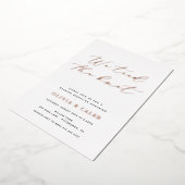 We tied the Knot Elopement Celebration Echt Folie Uitnodiging (Gedraaid)