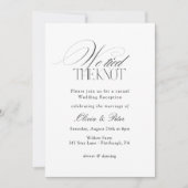 We Tied the Knot Elopement Wedding Reception Kaart (Voorkant)