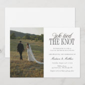 We Tied the Knot Elopement Wedding Reception Kaart (Voorkant / Achterkant)