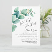 We Tied the Knot Eucalyptus Bladeren Foto Ontvangs Kaart (Staand voorkant)
