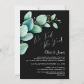 We Tied the Knot Eucalyptus Bladeren Zwarte Ontvan Kaart (Voorkant)