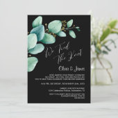 We Tied the Knot Eucalyptus Bladeren Zwarte Ontvan Kaart (Staand voorkant)