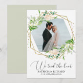 We Tied The Knot Groene Eloped Aankondiging (Voorkant / Achterkant)