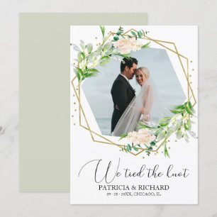 We Tied The Knot Groene Vluchtige Trouw Aankondigi Kaart