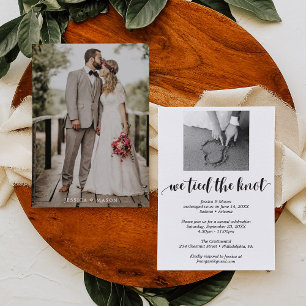 We Tied The Knot Invite Eloped Aankondiging Foto