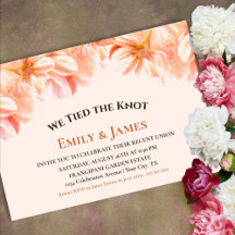 We Tied the Knot Oranje Bloemige Trouwreceptie