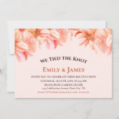 We Tied the Knot Oranje Bloemige Trouwreceptie Kaart (Voorkant)