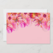 We Tied the Knot Roze Bloem Bruiloftsreceptie Kaart (Achterkant)