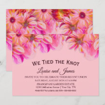 We Tied the Knot Roze Bloemige Trouwreceptie