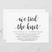 We Tied The Knot, Trouw Elopement Diner Kaart (Voorkant / Achterkant)