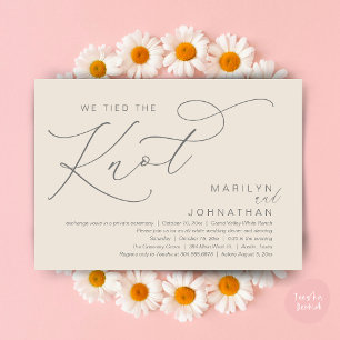 We Tied The Knot, Trouw Elopement Dinerfeest Kaart