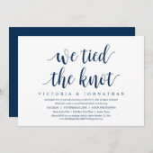 We Tied The Knot, Trouw Elopement Dinner Uitnodigi Kaart (Voorkant / Achterkant)