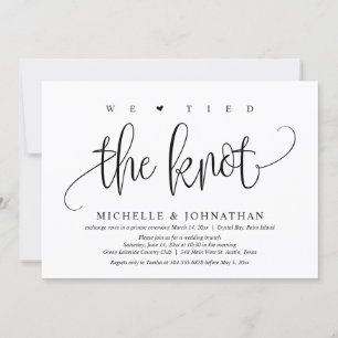 We Tied The Knot, Trouw Elopement Feest  Kaart