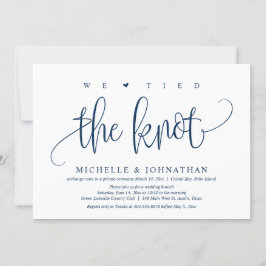 We Tied The Knot, Trouw Elopement Feest Uitnodigin Kaart