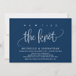 We Tied The Knot, Trouw Elopement Feest Uitnodigin Kaart