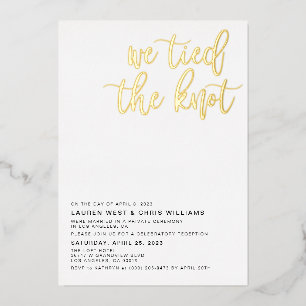 We Tied the Knot Trouwreceptie Folie Uitnodiging