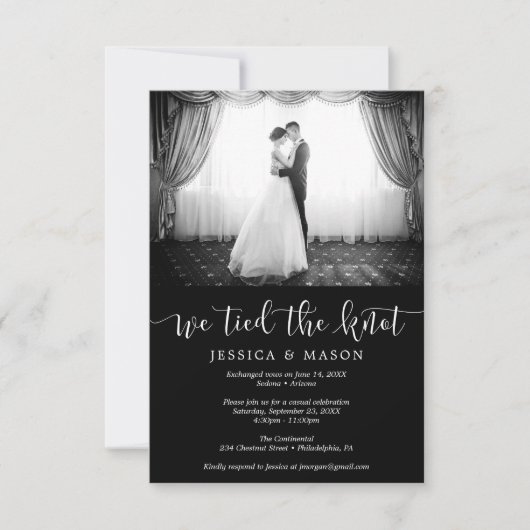 We Tied The Knot Uitnodiging Eloped Aankondiging (Voorkant)