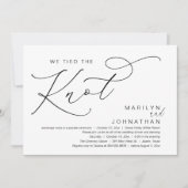 We Tied The Knot, Wedding Elopement Dinner Party Kaart (Voorkant)