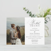 We tied the Knot with Photo Wedding Reception Kaart (Staand voorkant)