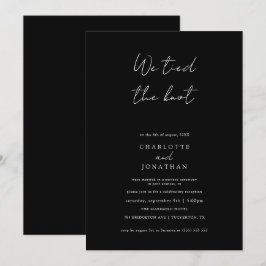 We Tied the Know Handgeschreven Elopement Huwelijk Kaart