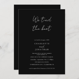 We Tied the Know Handgeschreven Elopement Trouwen Kaart