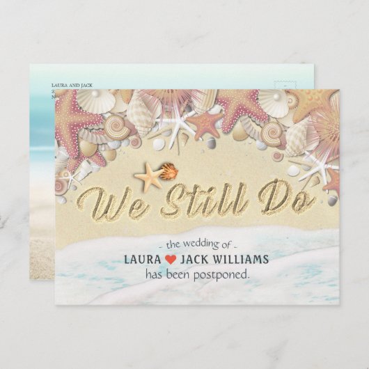 We trekken nog steeds met de zomerzand uit aankondigingskaart (Voorkant / Achterkant)