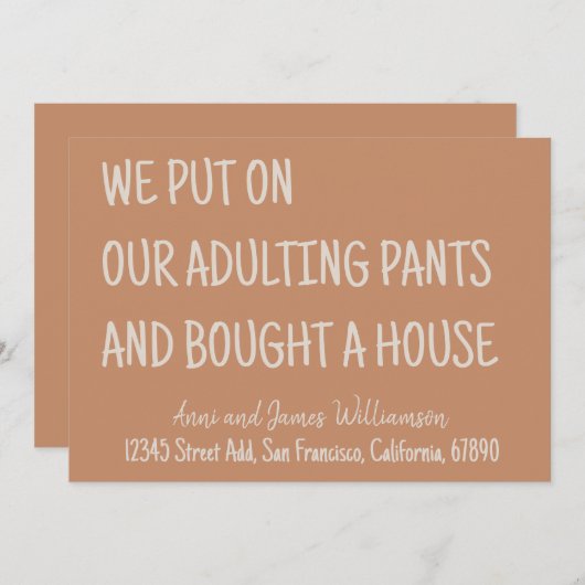 We trokken onze volwassen broek aan en kochten een aankondiging (Voorkant / Achterkant)