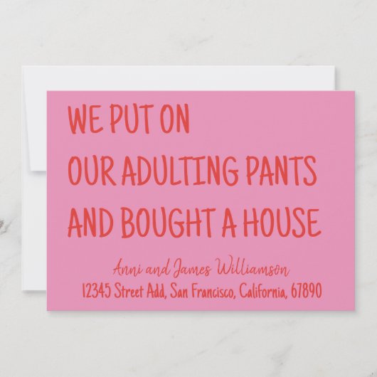 We trokken onze volwassenenbroek aan en kochten ee aankondiging (Voorkant)